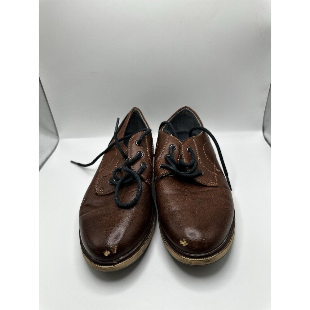 Max + Jake Men’s Brown Leather Oxford Lace-Up Dress Shoes Casual